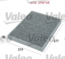 Filter, interior air - 698768 VALEO