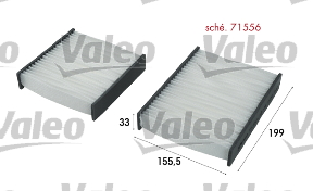 filtras, salono oras - 715556 VALEO