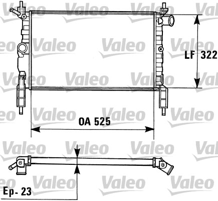 Radiator, engine cooling - 730975 VALEO