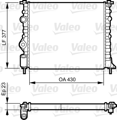 Radiator, engine cooling - 731378 VALEO