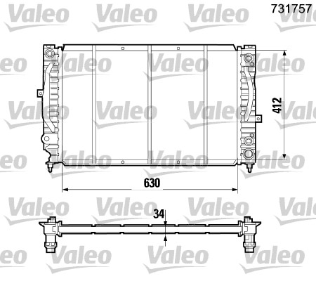 Radiatore, Raffreddamento motore - 731757 VALEO