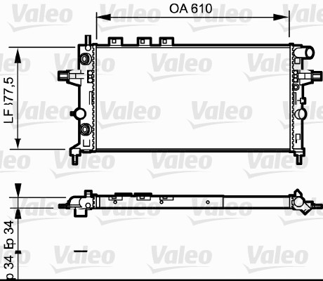 Radiator, engine cooling - 732548 VALEO