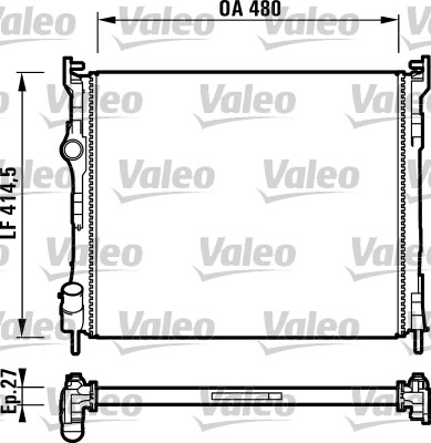 Radiator, engine cooling - 732737 VALEO