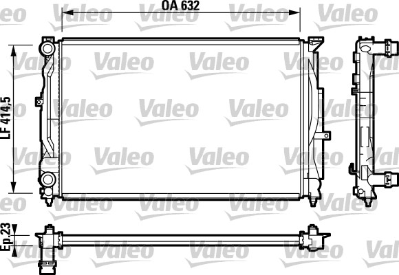 Radiator, engine cooling - 732811 VALEO