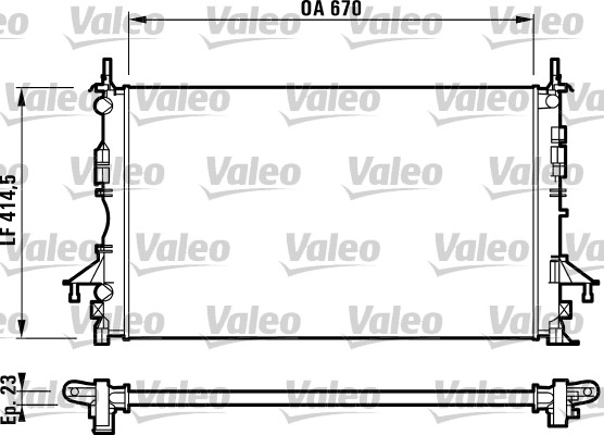 Radiator, engine cooling - 732827 VALEO