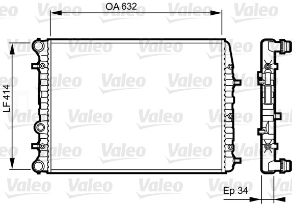 Radiator, engine cooling - 732864 VALEO