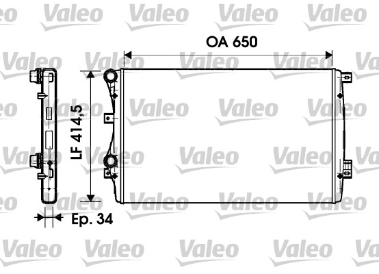 Radiator, engine cooling - 732872 VALEO