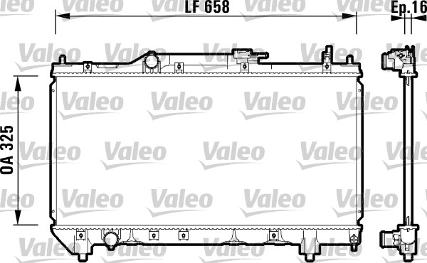 Radiator, engine cooling - 732950 VALEO