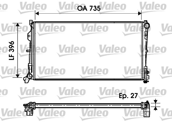 Radiator, engine cooling - 732956 VALEO