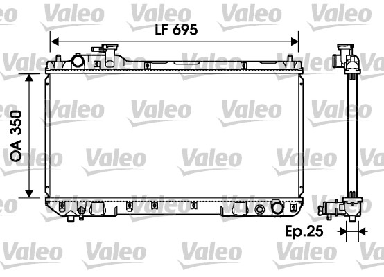 Radiator, engine cooling - 734216 VALEO