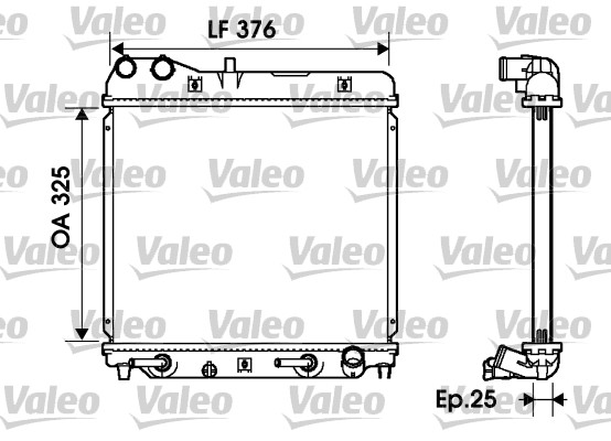 Radiator, engine cooling - 734218 VALEO