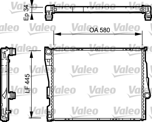 Radiator, engine cooling - 734276 VALEO