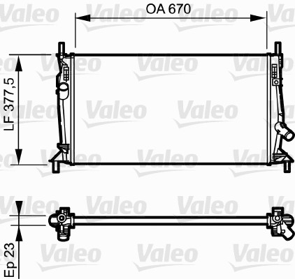 Radiator, engine cooling - 734320 VALEO
