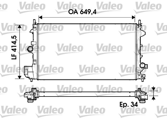 Radiator, engine cooling - 734339 VALEO