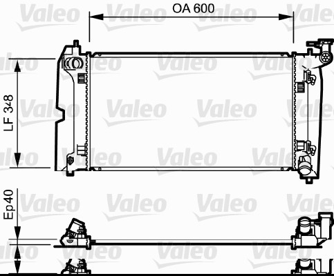 Radiator, engine cooling - 734711 VALEO