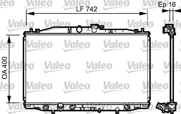 Radiator, engine cooling - 735049 VALEO