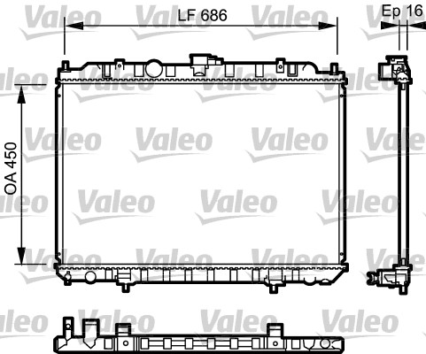 Radiator, engine cooling - 735063 VALEO