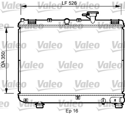 Radiator, engine cooling - 735077 VALEO