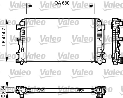 Radiator, engine cooling - 735089 VALEO