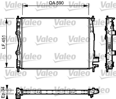 Radiatore, Raffreddamento motore - 735114 VALEO