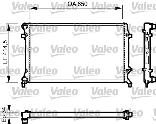 Radiator, engine cooling - 735120 VALEO