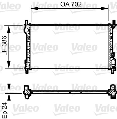 Radiator, engine cooling - 735167 VALEO