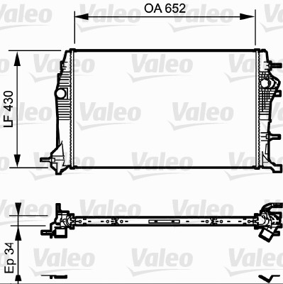 Radiator, engine cooling - 735181 VALEO