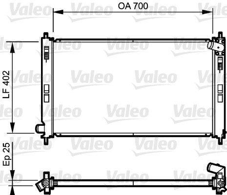 Radiator, engine cooling - 735200 VALEO