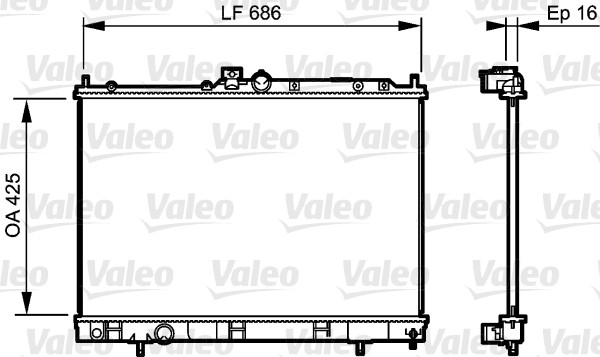 Radiator, engine cooling - 735201 VALEO
