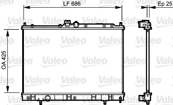Radiator, engine cooling - 735203 VALEO