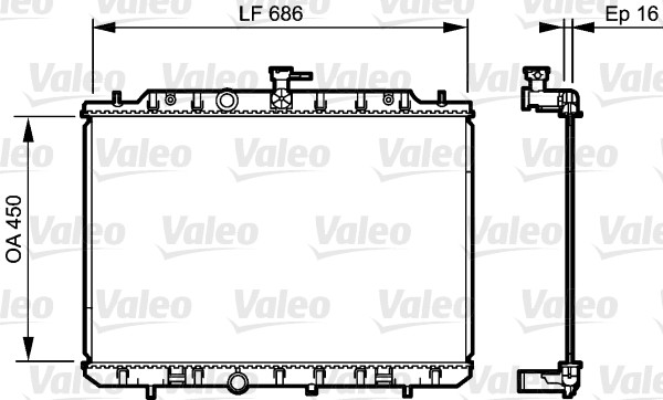 Radiator, engine cooling - 735205 VALEO
