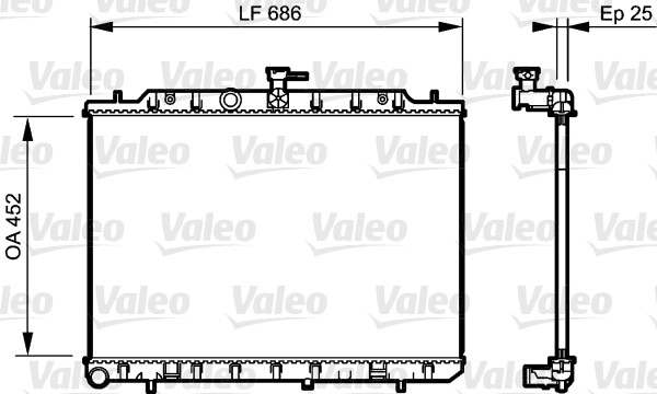 Radiatore, Raffreddamento motore - 735206 VALEO