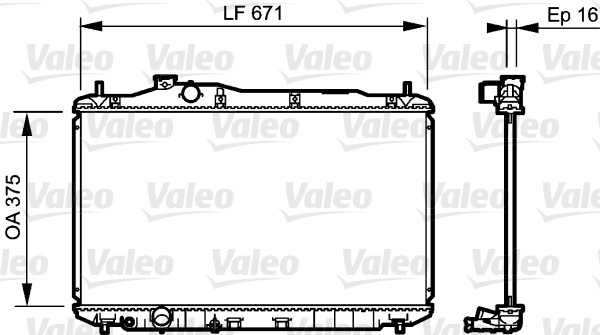 Radiator, engine cooling - 735243 VALEO