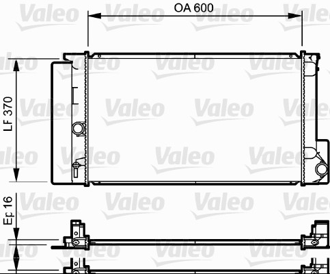 Radiator, engine cooling - 735250 VALEO