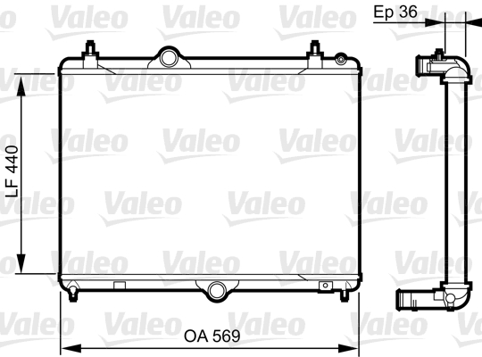 Radiator, engine cooling - 735371 VALEO