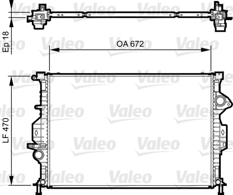 Radiator, engine cooling - 735373 VALEO