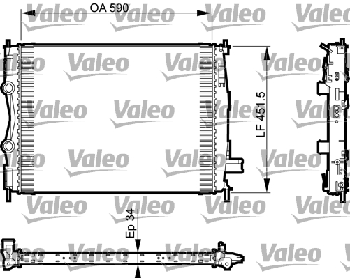 Radiatore, Raffreddamento motore - 735380 VALEO