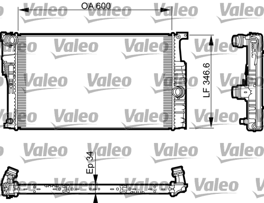 Radiator, engine cooling - 735464 VALEO