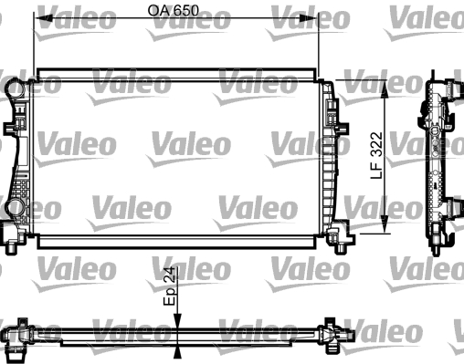 Radiator, engine cooling - 735557 VALEO