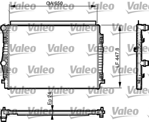 Radiator, engine cooling - 735559 VALEO