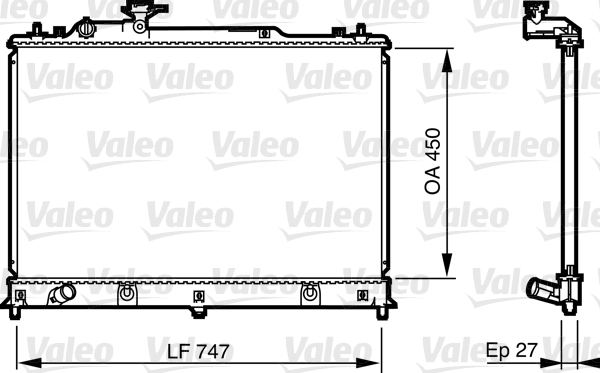 Radiator, engine cooling - 735577 VALEO