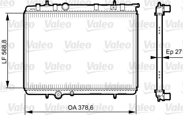 Radiator, engine cooling - 735597 VALEO