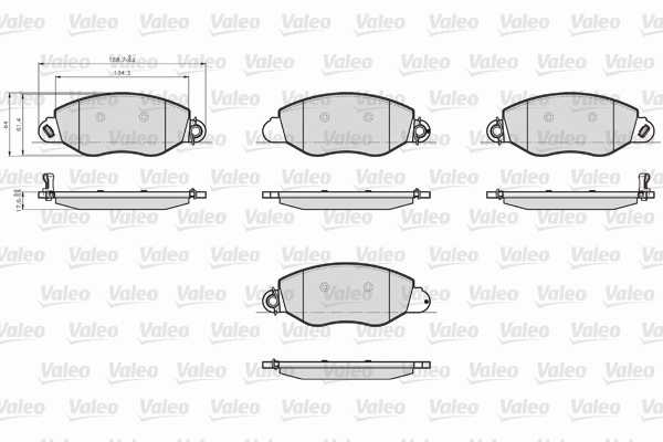 Комплект тормозных колодок, дисковый тормоз - 872577 VALEO