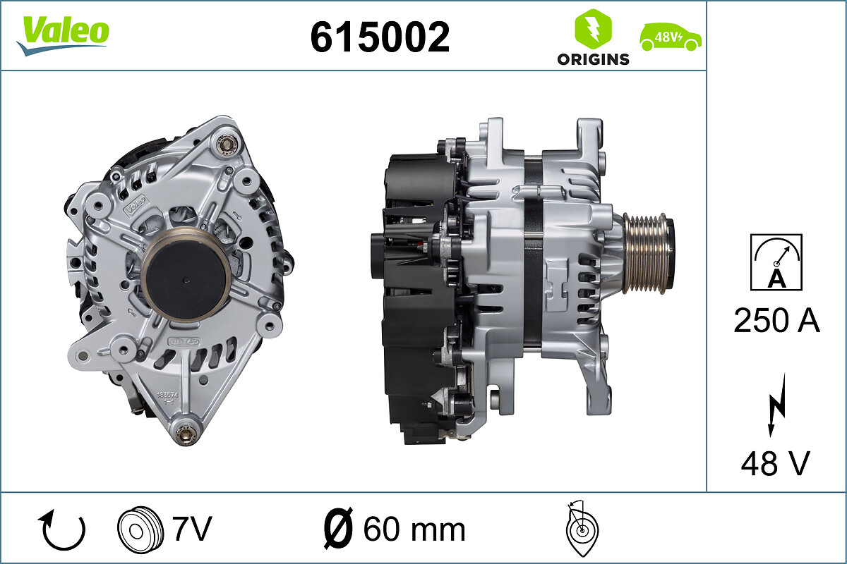 Alternator, starter - 615002 VALEO