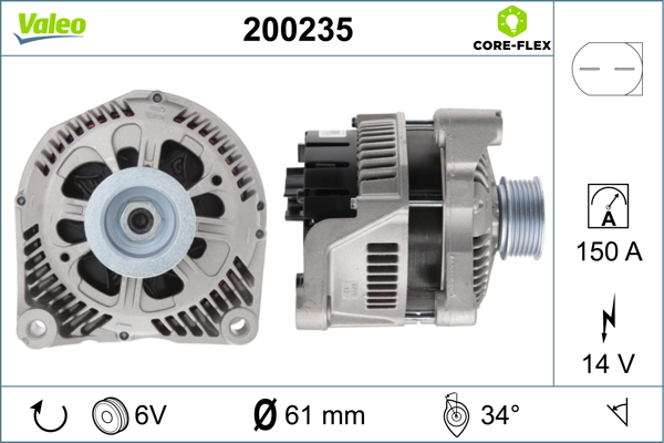 Alternator - 200235 VALEO