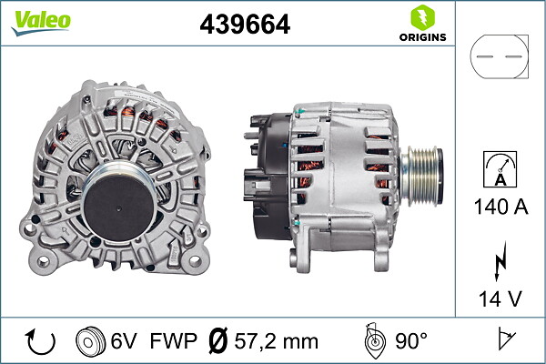 kintamosios srovės generatorius - 439664 VALEO