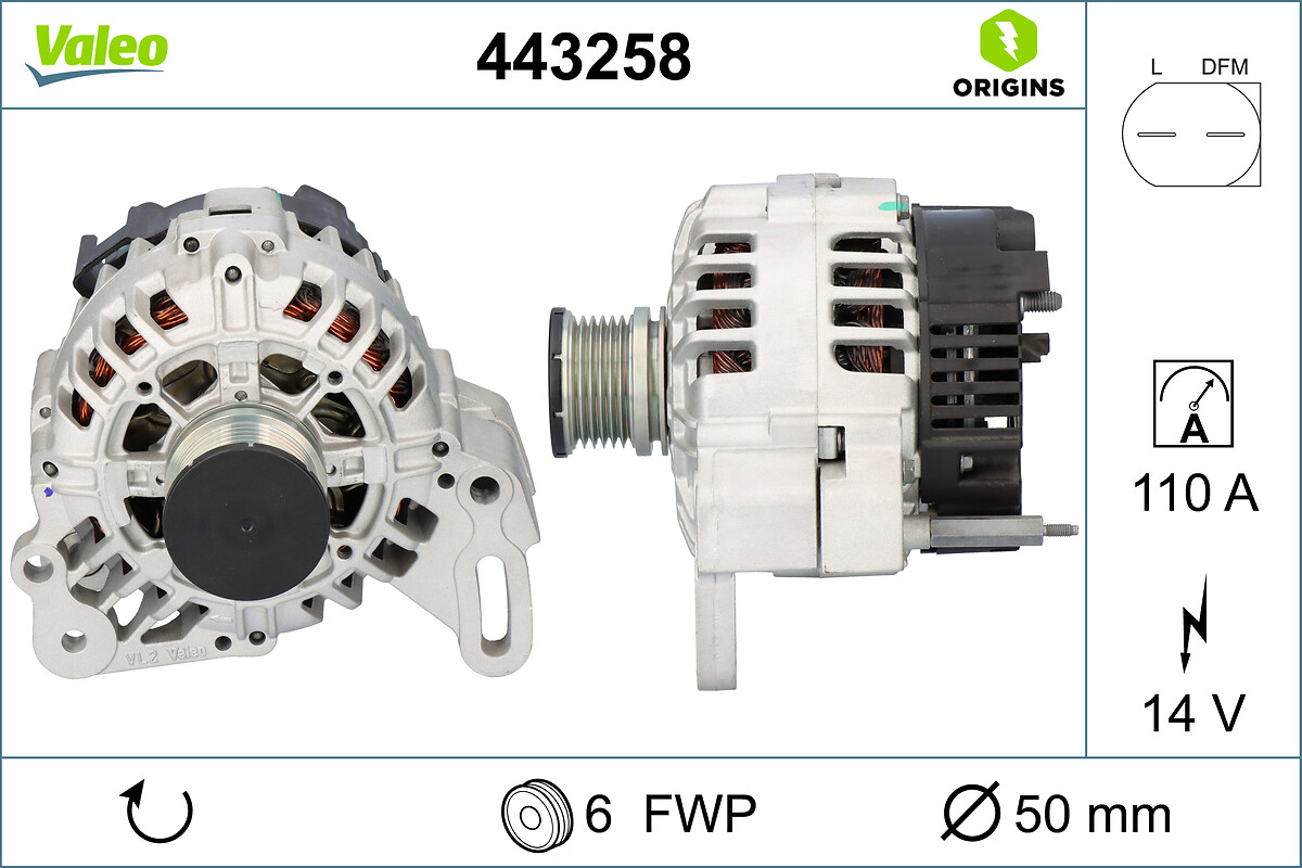 Alternator - 443258 VALEO
