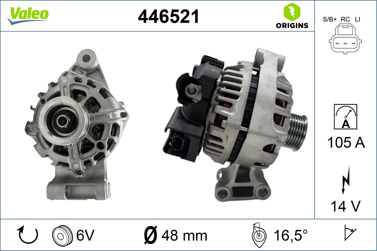 Alternator - 446521 VALEO