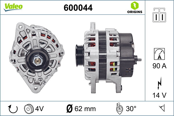 Alternator - 600044 VALEO
