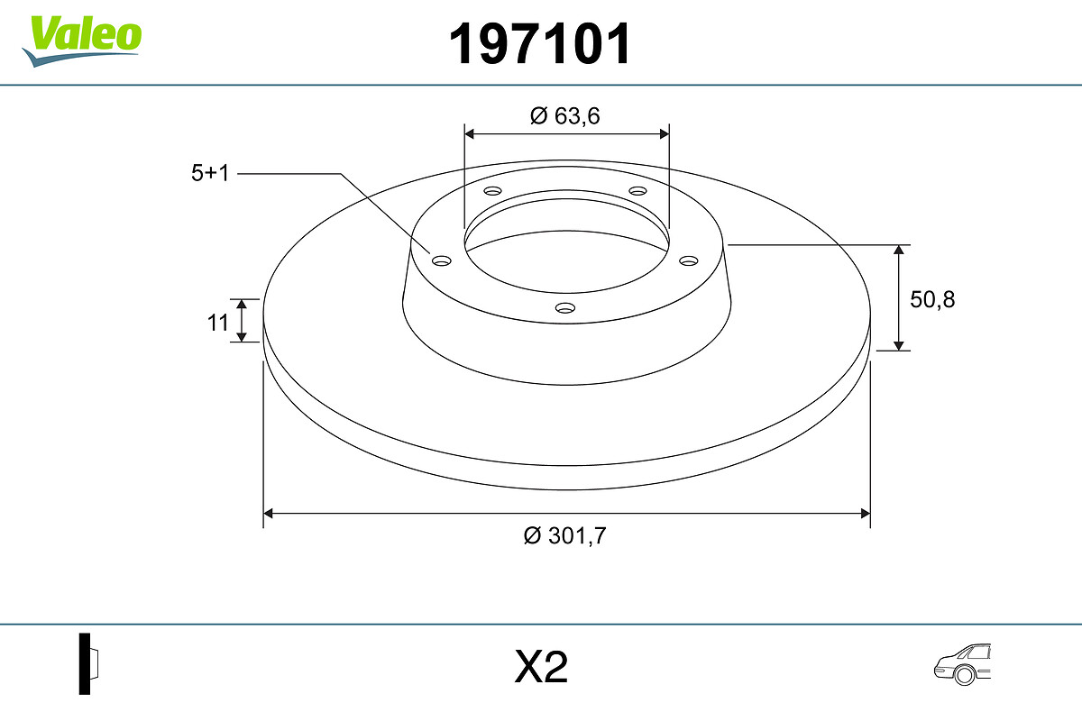 Brake Disc - 197101 VALEO